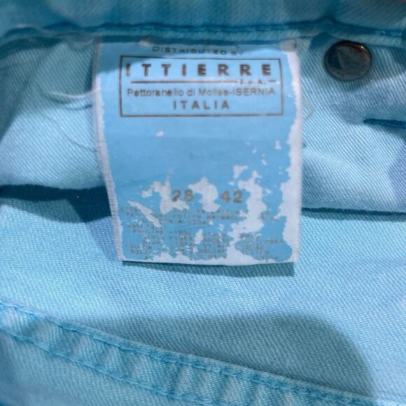 Vintage Versace Jeans Couture Turquoise Blue Boot Cut Denim Jeans Sz 28 - Picture 9 of 11